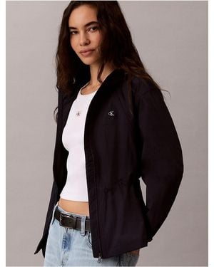 Calvin Klein Calvin Klein Lightweight Cinch Waist Windbreaker Jacket - Black