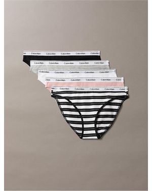 Calvin Klein Icon Logo 5-Pack Low Rise Bikini - Gray