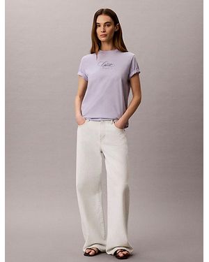 Calvin Klein Camiseta clásica con logo de letras - Morado