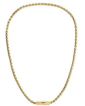Calvin Klein Jeans Plated Steel Barrel Link Necklace - Metallic