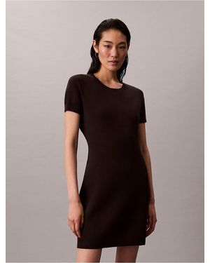 Calvin Klein Calvin Klein Tech Knit Logo Dress - Black