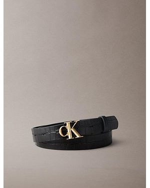 Calvin Klein Leather Croc Effect Belt - Multicolour