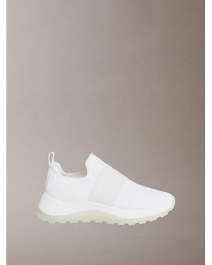 Calvin Klein Mesh Slip-On Chunky Runner Sock Trainers - White