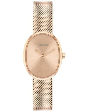 Calvin Klein Round Mesh Bracelet Watch - White