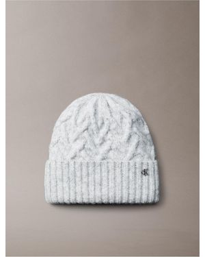 Calvin Klein Cable Knit Cuff Hat - Gray