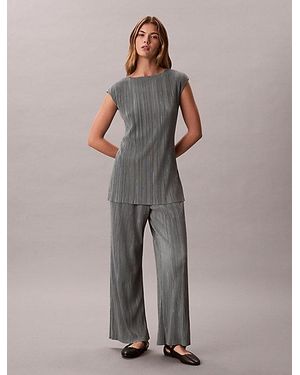 Calvin Klein Plisse Pull On Lounge Trousers - Grey