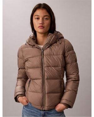 Calvin Klein Slim Stretch Puffer Jacket - Brown