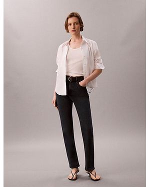 Calvin Klein Jeans High Rise Straight Jeans - Pink
