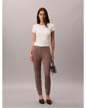 Calvin Klein Ponte Skinny Fit Pants - Natural