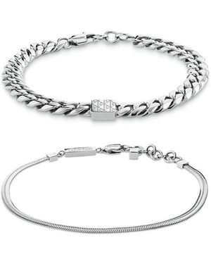 Calvin Klein Stainless Steel 2-Piece Bracelet Set - White