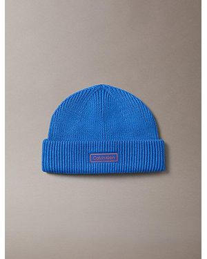 Calvin Klein Wool Cashmere Blend Fisherman Beanie - Blue