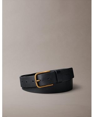 Calvin Klein Full-Grain Leather Belt - Blue
