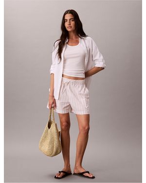 Calvin Klein Calvin Klein Cotton Poplin Stripe Boxer Shorts - Pink