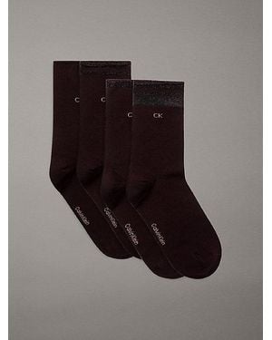 Calvin Klein Pack de 4 pares de calcetines de deporte de fibra metálica en set de regalo - Gris