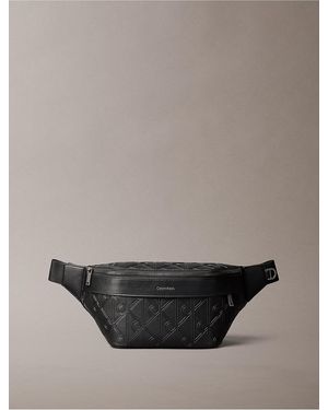 Calvin Klein Debossed Emblem Logo Belt Bag - Gray