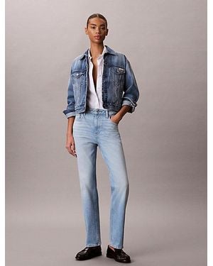 Calvin Klein High Rise Straight Jeans - Blauw