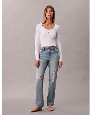 Calvin Klein High Rise Straight Jeans - Grijs