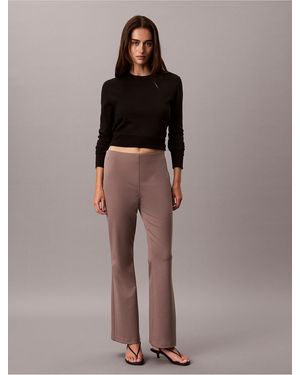 Calvin Klein Ponte Flared Pants - Brown