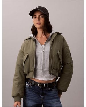 Calvin Klein Calvin Klein Nylon Padded Bomber Jacket - Brown