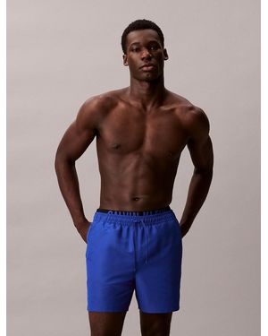 Calvin Klein Pantaloncini Da Bagno Corti Con Fascia - Blu