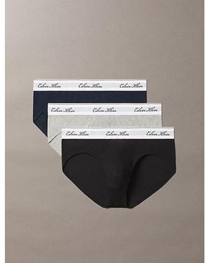 Calvin Klein 3 Pack Hip Briefs Icon Cotton Stretch - Multicolour
