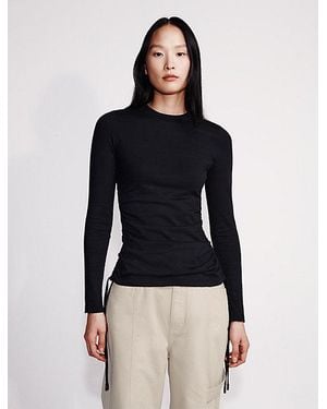 Calvin Klein Slim T-Shirt Met Ruches - Blauw