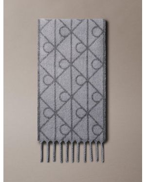 Calvin Klein Sciarpa Con Logo Caldo - Grigio