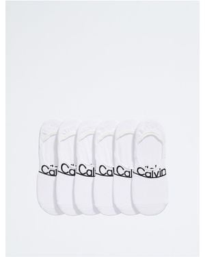 Calvin Klein Flat Knit 6-Pack Liner Socks - White