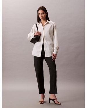 Calvin Klein Cotton Stretch Straight Fit Chino Trousers - Natural