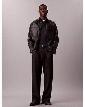 Calvin Klein Slim Cotton Long Sleeve Polo Shirt - Black