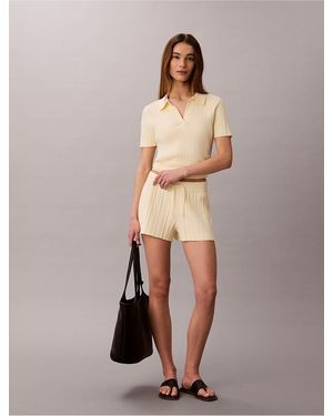 Calvin Klein Calvin Klein Rib Pull-On Shorts - Natural