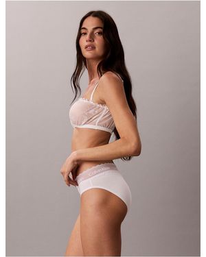 Calvin Klein Icon Cotton Lace Trim Bikini - White