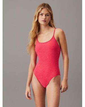 Calvin Klein Costume Da Bagno Con Scollo Sul Retro - Rosso