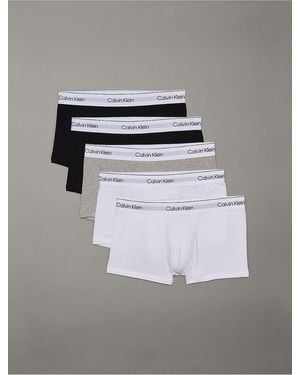 Calvin Klein 5 Pack Low Rise Trunks - Metallic