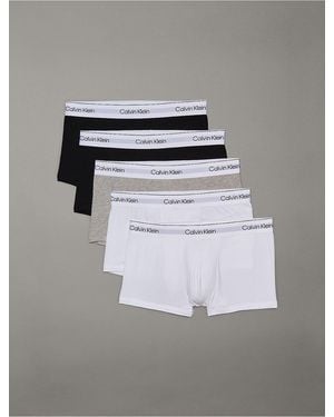 Calvin Klein Icon Cotton Stretch 5-Pack Low Rise Trunk - Metallic