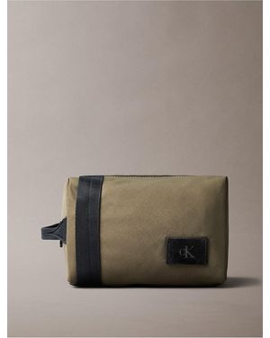 Calvin Klein Canvas Dopp Kit - Brown
