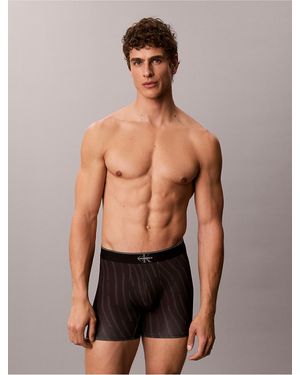 Calvin Klein Graphic Monogram Microfiber Stretch Boxer Brief - Black