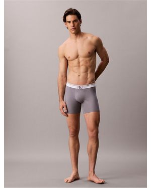 Calvin Klein Graphic Monogram Microfiber Stretch Rib Boxer Brief - Multicolor