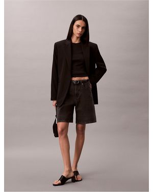 Calvin Klein Calvin Klein Roll Hem A-Line Denim Shorts - Brown