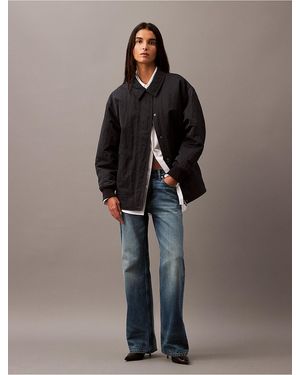 Calvin Klein Crushed Nylon Bomber Jacket - Multicolor
