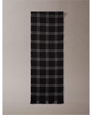 Calvin Klein Plaid Yarn-Dyed Scarf - Black