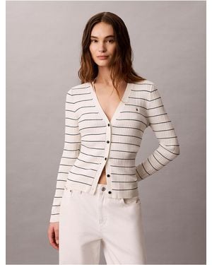 Calvin Klein Calvin Klein Tech Knit Rib Stripe Cardigan - Multicolor