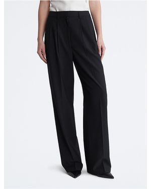 Calvin Klein Tailored Wide Leg Pants - Blue