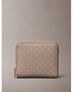 Calvin Klein Rfid Square Zip-Around Logo Wallet - Brown
