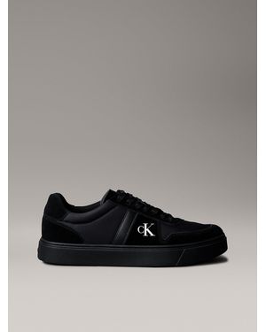Calvin Klein Leather Signature Logo Trainers - Grey