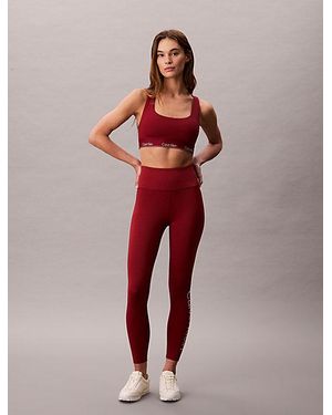 Calvin Klein Sport Quick Dry High Rise 7 8 Gym Leggings - Red