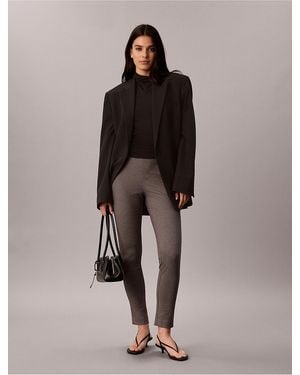 Calvin Klein Ponte Print Skinny Fit Pants - Brown