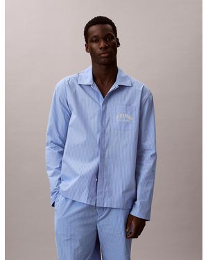 Calvin Klein Cotton Crest Logo Pyjama Set - Blue