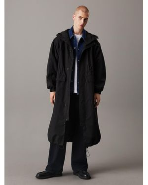 Calvin Klein Technical Hooded Parka Coat - Black