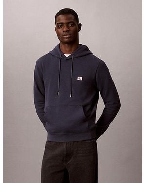 Calvin Klein Jeans Cotton Terry Badge Hoodie - Blue